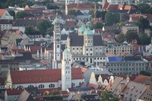 Augsburg Rathaus aus der Luft