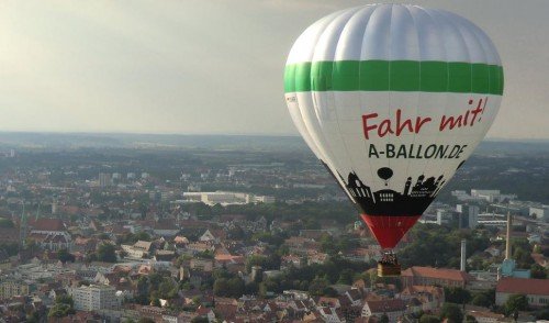 Unser Augsburg Heißluftballon über der Innenstadt 2018.