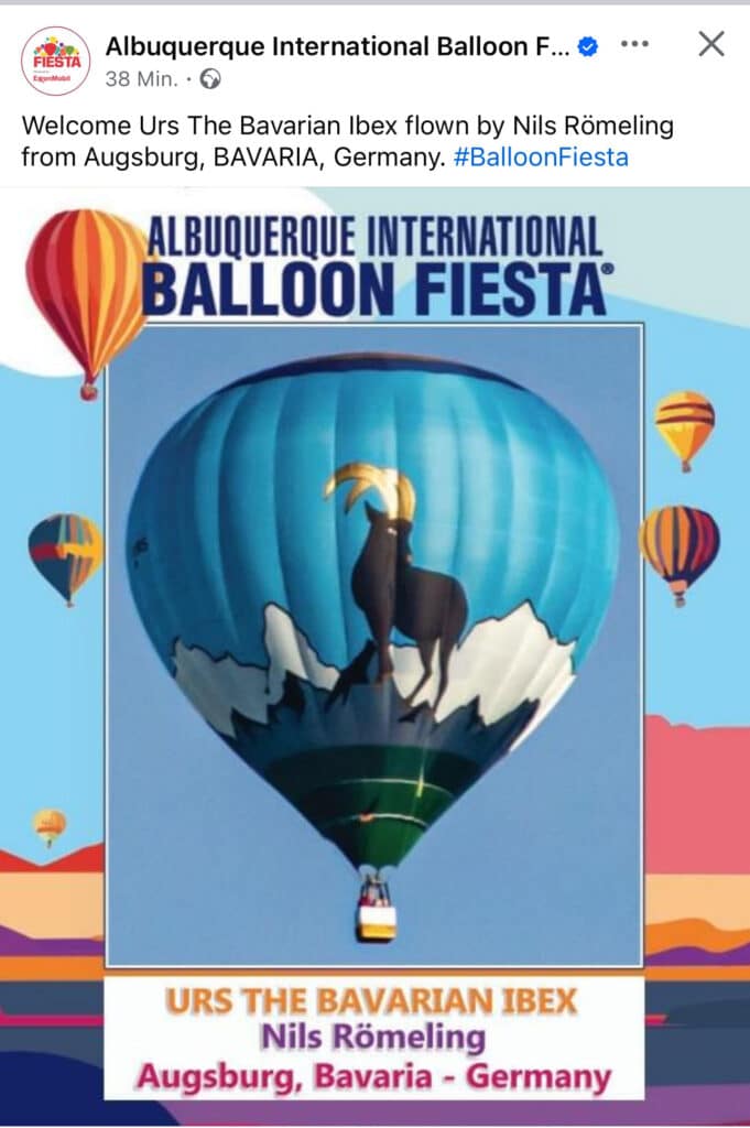 Ballonreise 2024: Albuquerque Balloonfiesta New Mexiko / USA - Die offizielle Ankündigung, dass wir dabei sind auf Facebook