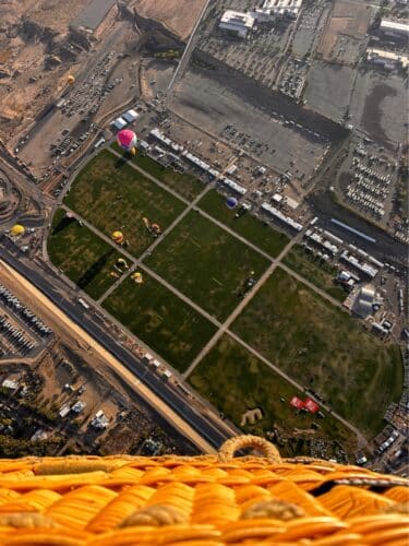 1.Ballonfahrt in Albuquerque - das Startgelände aus der Luft
