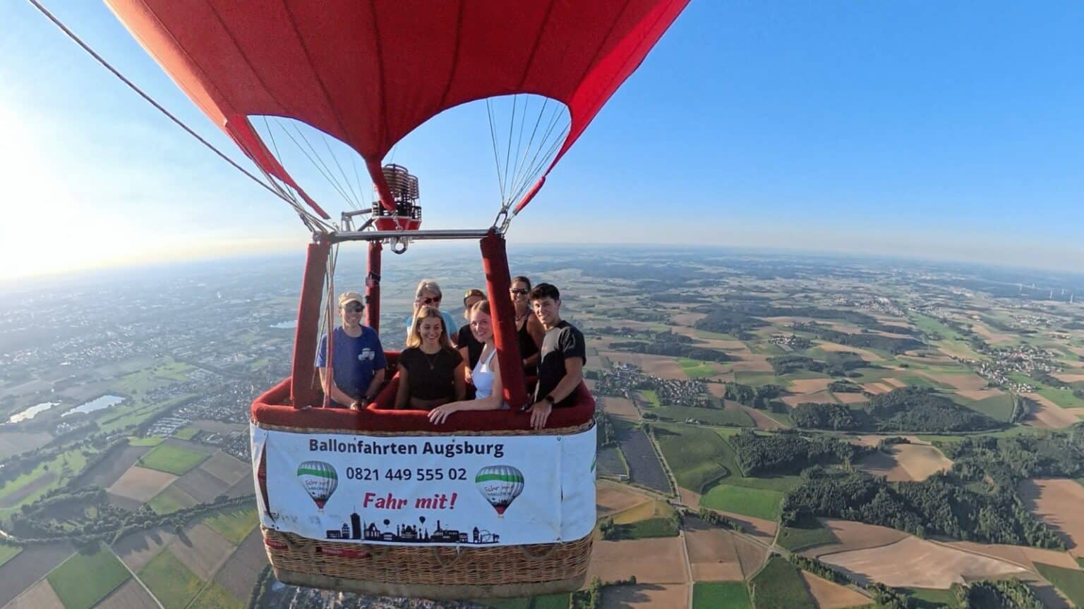 Ballonfahrt über Augsburg in kleinen Ballonkörben mit maximal 6 Personen